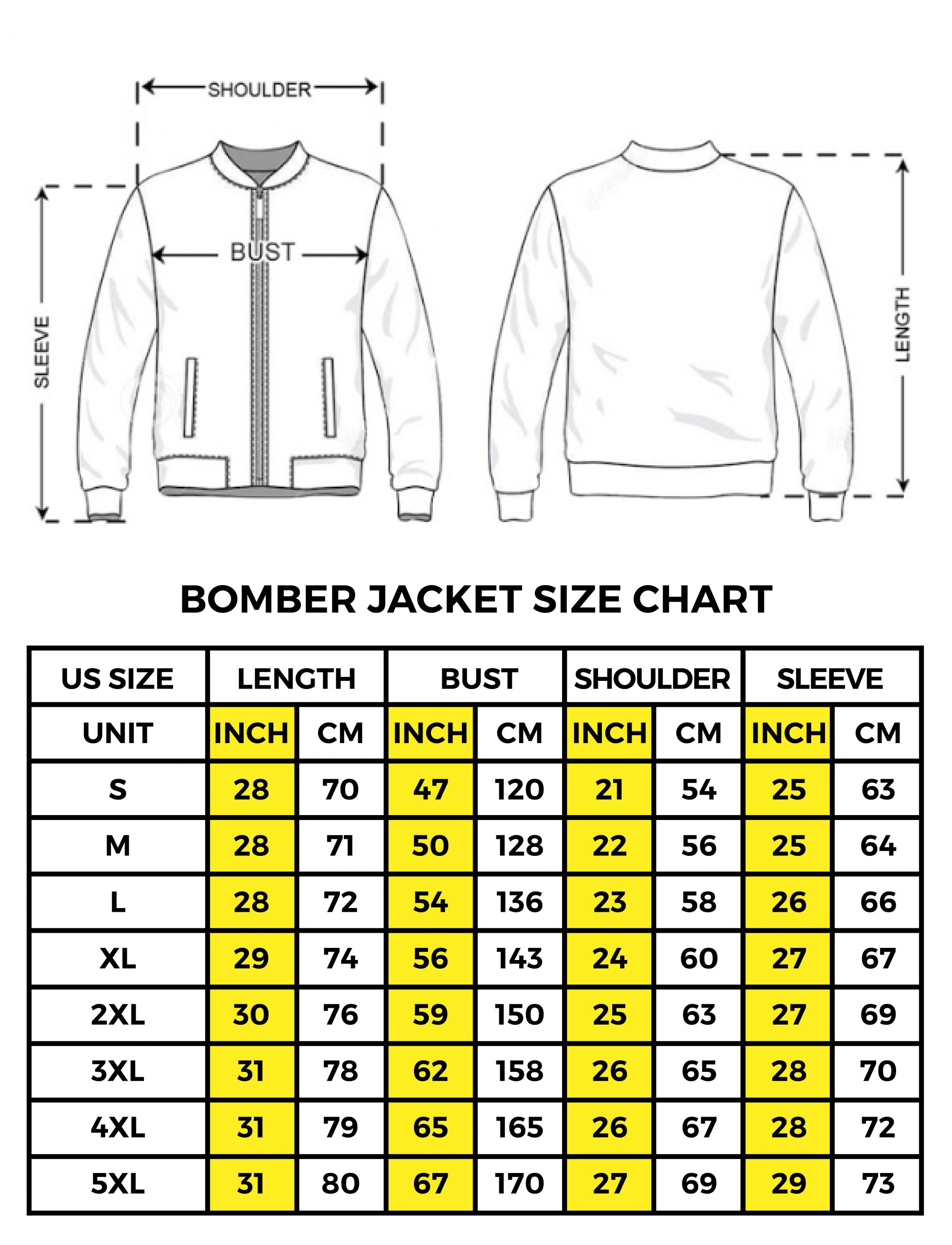 bomber jacket size chart 01 scaled 1 - Boruto Merch