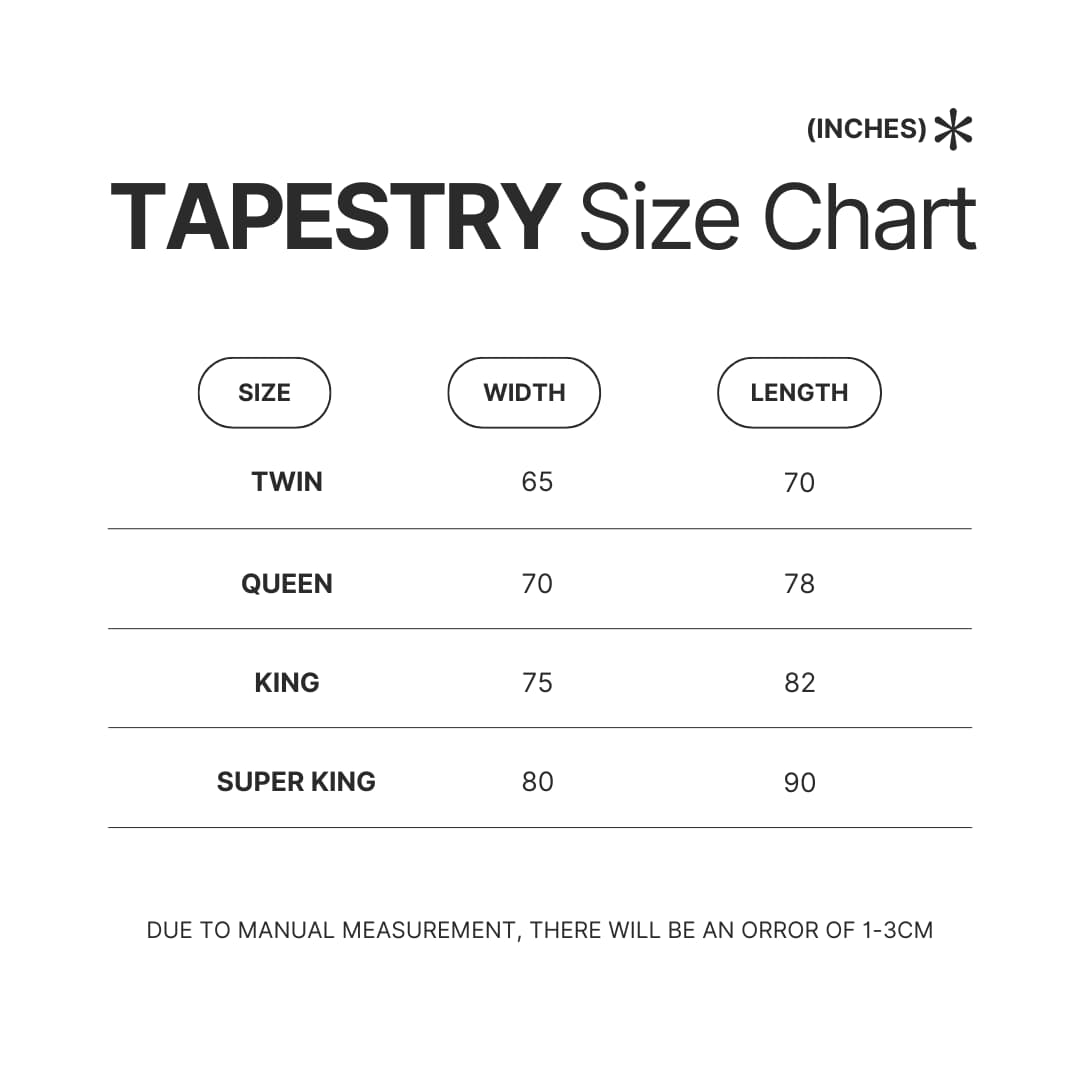 Tapestry Size Chart - Boruto Merch