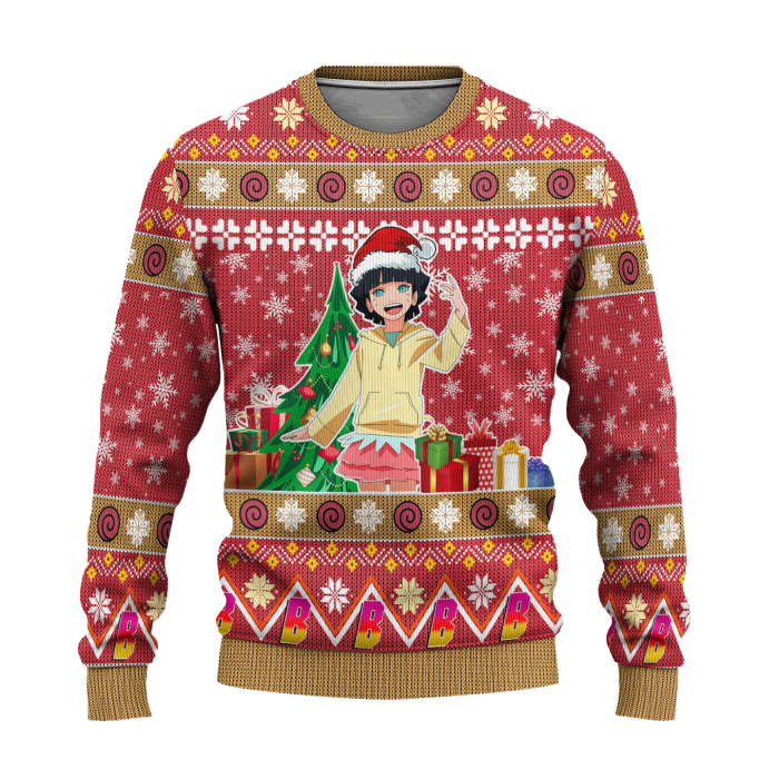 Himawari Uzumaki Anime Ugly Christmas Sweater Custom Boruto Xmas 1