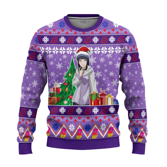 Hinata Uzumaki Anime Ugly Christmas Sweater Custom Boruto Xmas 1