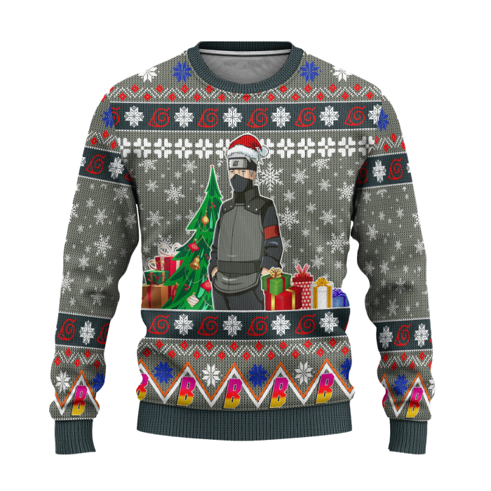 Kakashi Hatake Anime Ugly Christmas Sweater Custom Boruto Xmas 1