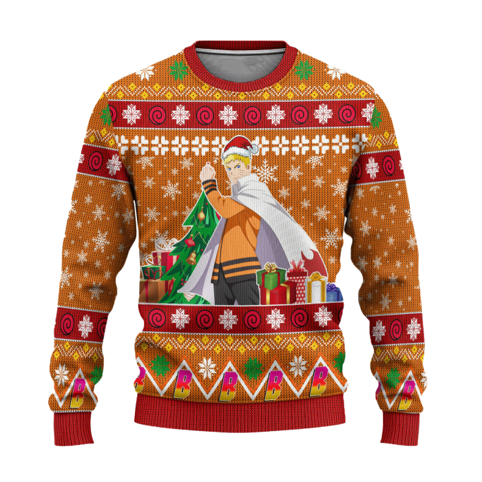 Naruto Uzumaki Anime Ugly Christmas Sweater Custom Boruto Xmas 1